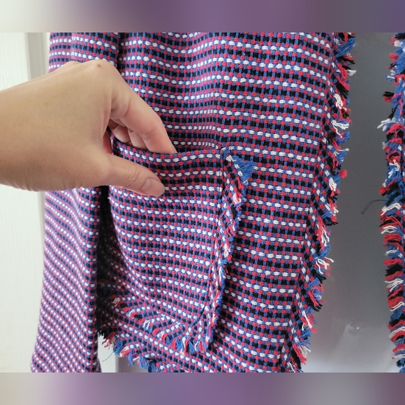 Pinko | NWOT Italian Multicolor Embellished Jeweled Fringe Tweed Jacket - Picture 10 of 15